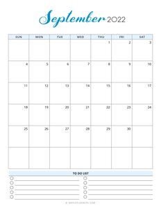 September 2022 Calendar Template