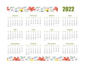 2022 Year at a Glance Template