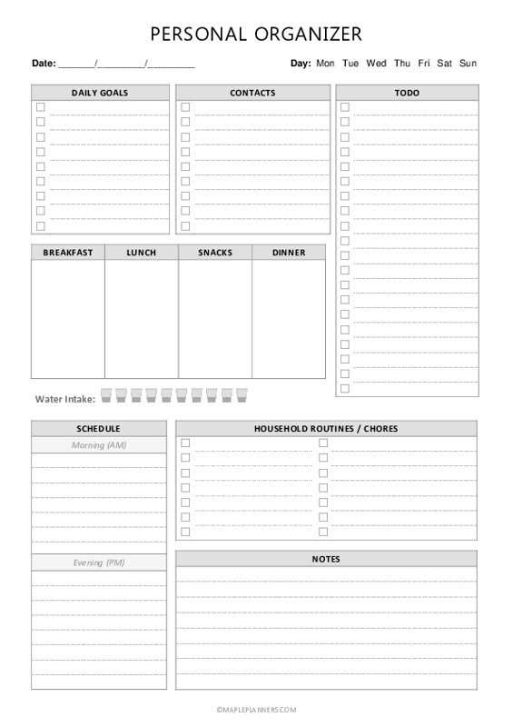 A4 Personal Organizer