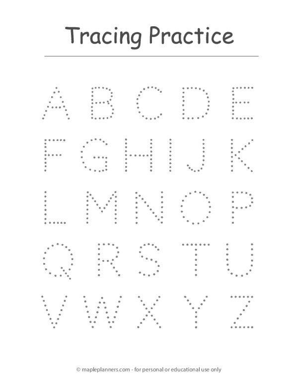 Letter Tracing A-Z Worksheet