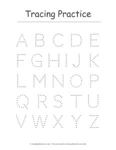 Letter Tracing A-Z Worksheet