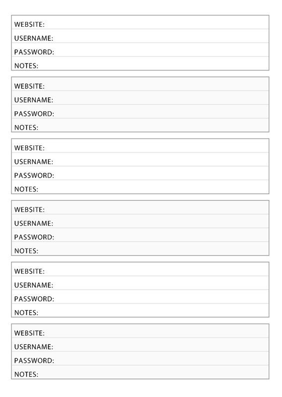 B6 TN Inserts Password Tracker