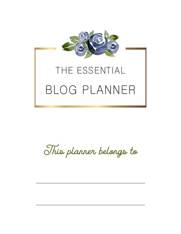Blog Planner Cover Printable