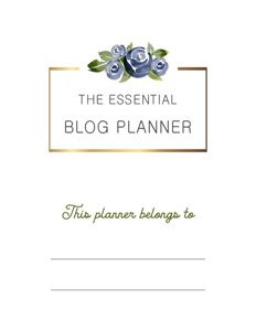 Blog Planner Cover Printable