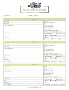 Blog Post Planner Printable