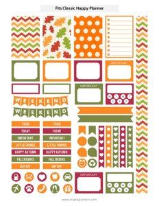 Autumn Planner Stickers (for Happy Planner Weekly)