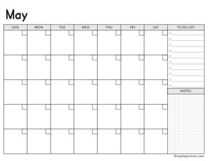 May Calendar Template (Undated)
