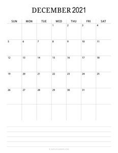 Minimalist December Calendar 2021 (Vertical)