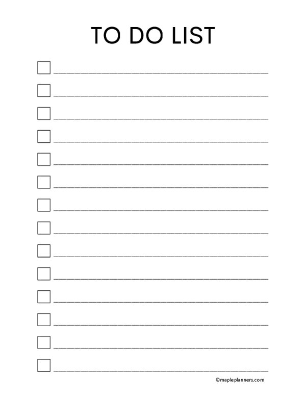 To Do List Template