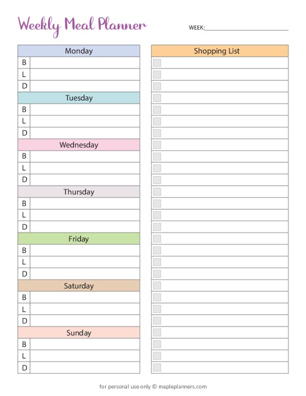 Weekly Meal Plan