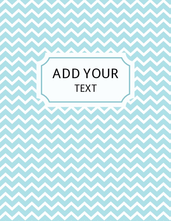 Blue Chevron Binder Cover {Editable}