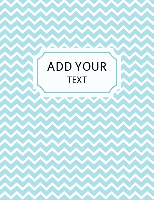 Blue Chevron Binder Cover {Editable}