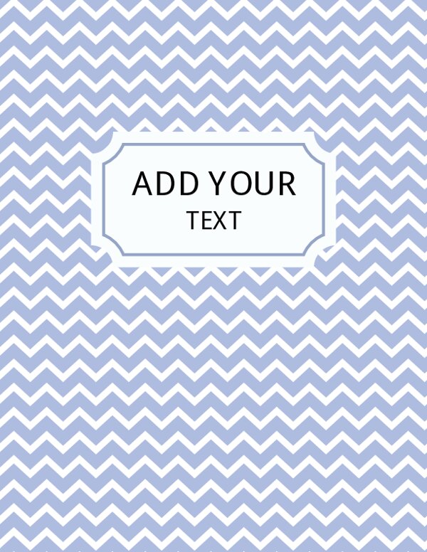 Purple Blue Chevron Binder Cover {Editable}
