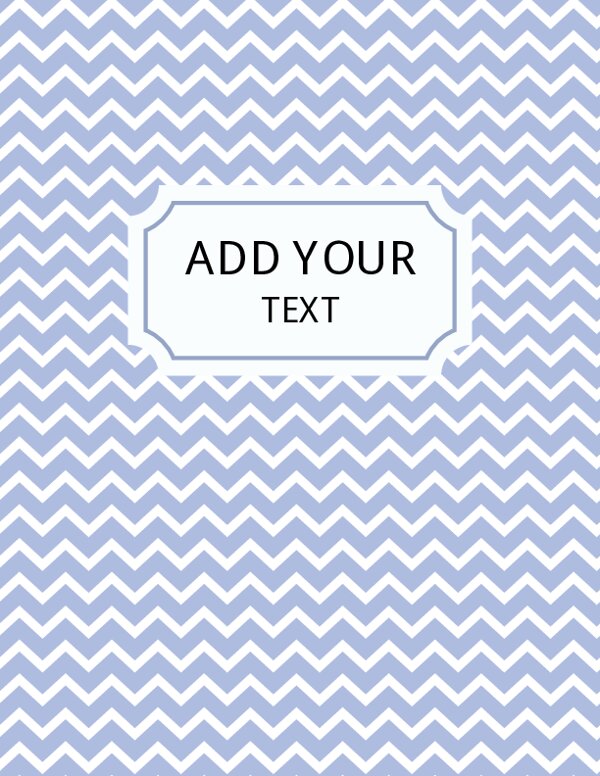 Purple Blue Chevron Binder Cover {Editable}