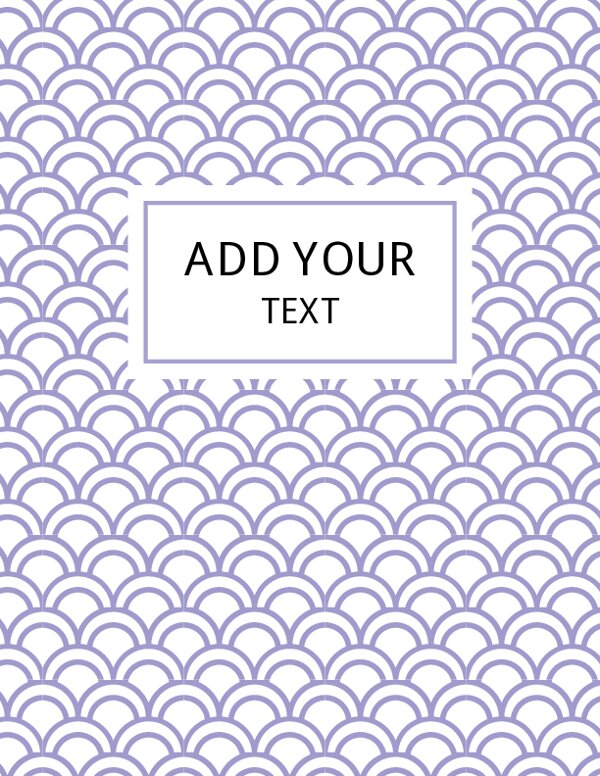 Purple Fish Scale Pattern Binder Cover {Editable}