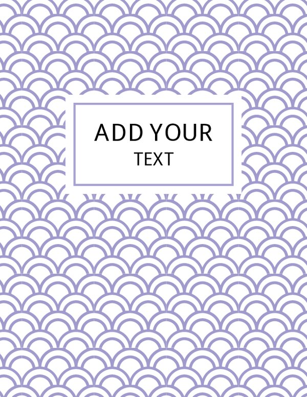 Purple Fish Scale Pattern Binder Cover {Editable}