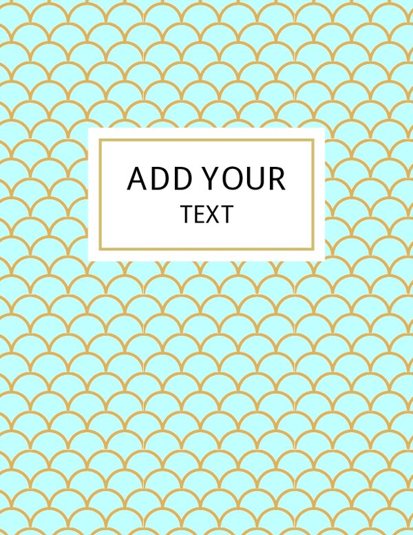 Fish Scale Pattern Binder Cover {Editable}
