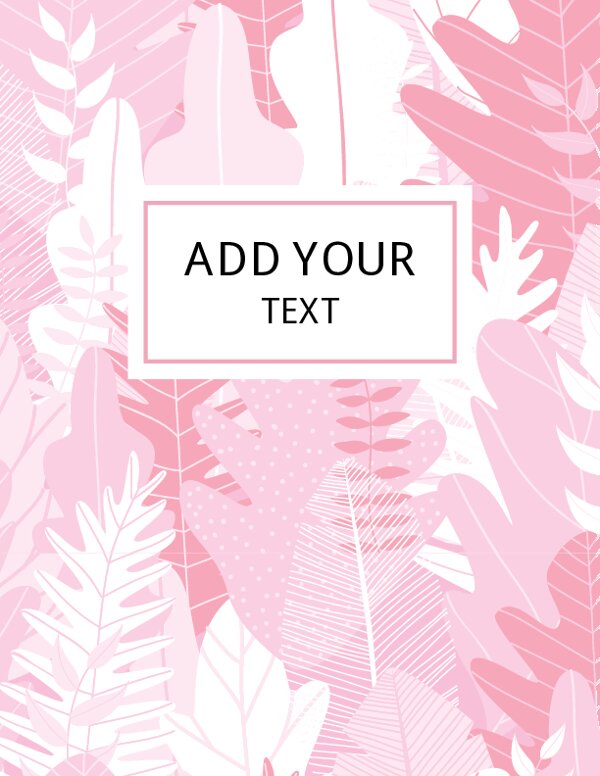 Pink Abstract Leaves Binder Cover {Editable}