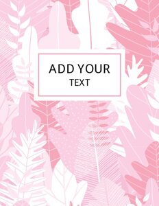 Pink Abstract Leaves Binder Cover {Editable}