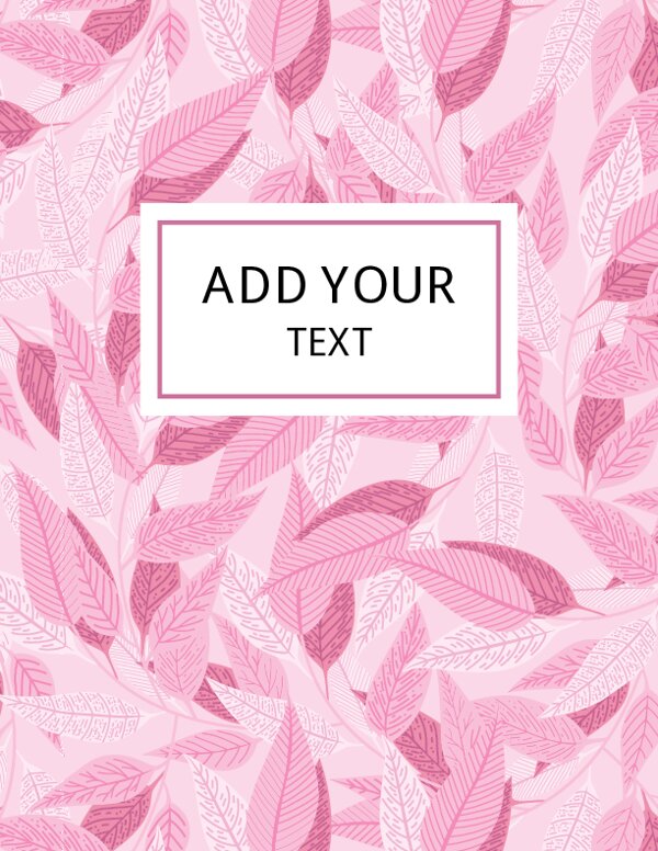 Pink Leaves Binder Cover {Editable}