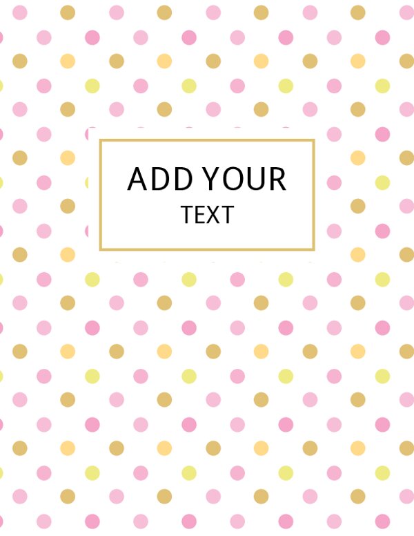 Gold Pink Polka Dots Binder Cover {Editable}