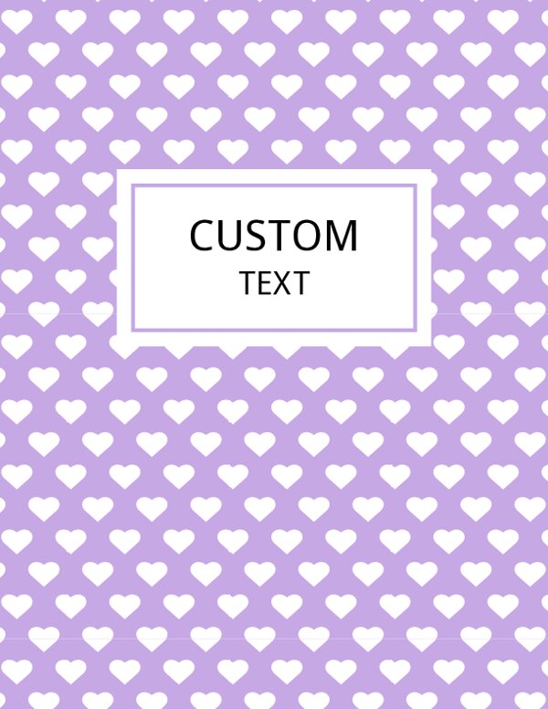 Purple Pastel Hearts Binder Cover {Editable}