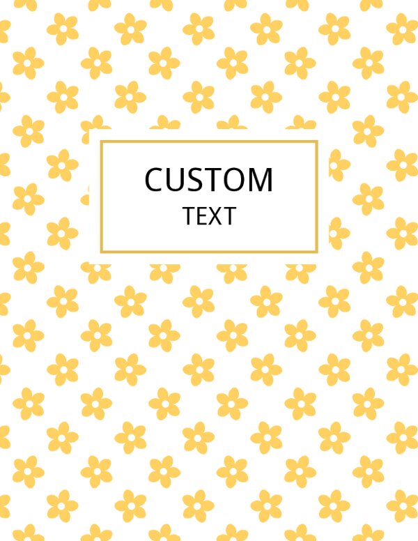 Yellow Floral Binder Cover {Editable}