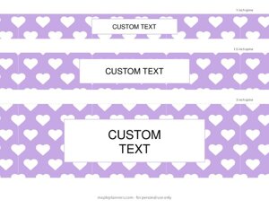Purple Hearts Binder Spines in 5 Sizes {Editable}