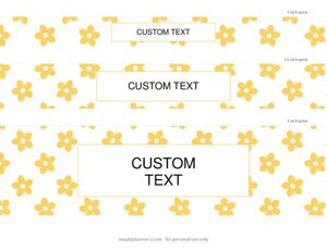 Yellow Floral Binder Spines in 5 Sizes {Editable}