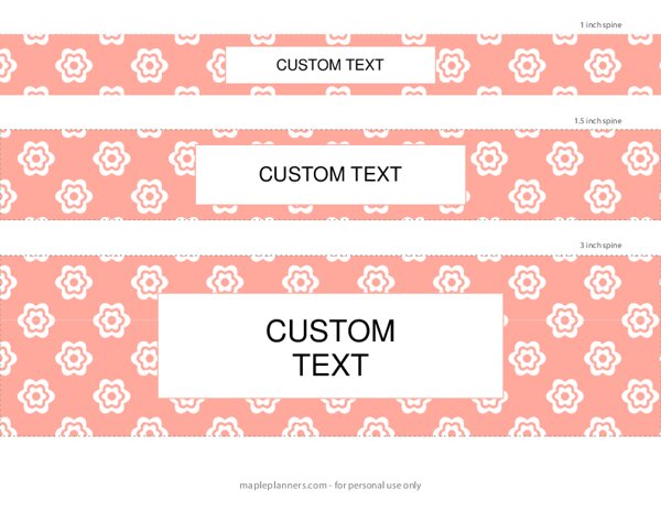 Blush Pink Floral Binder Spines in 5 Sizes {Editable}