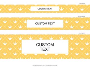 Gold Crown Binder Spines in 5 Sizes {Editable}