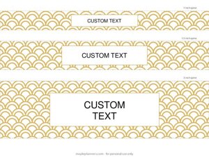 Editable Binder Spines in 5 Sizes - Golden Fish Scale
