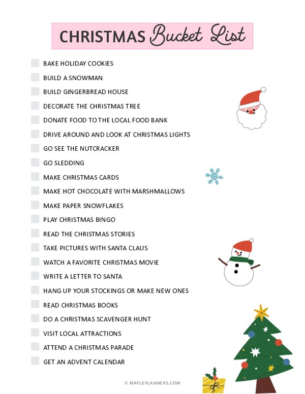 My Christmas Bucket List