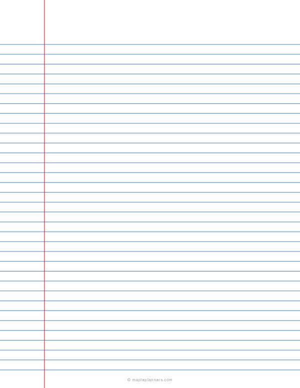College Ruled Paper - Blue Lines