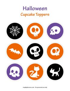 Halloween Themed Cupcake Toppers