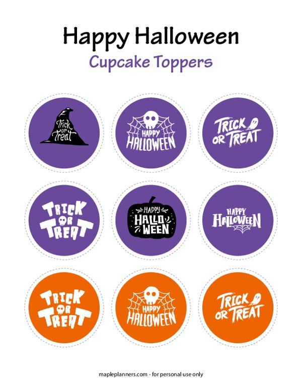 Happy Halloween Cupcake Toppers