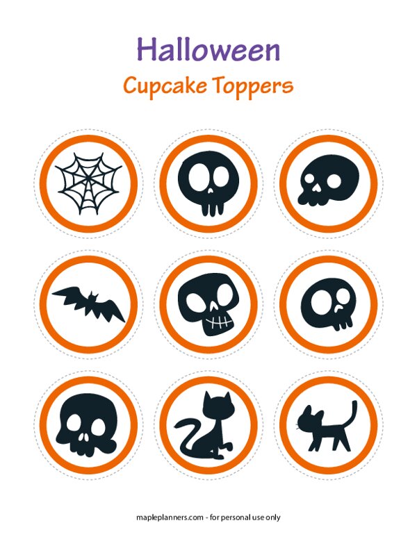 Halloween Themed Cupcake Toppers