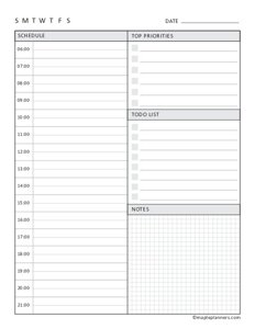 Hourly Planner Templates