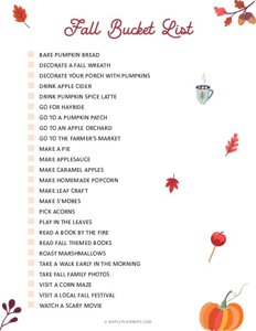 Fall Bucket List (Prefilled)