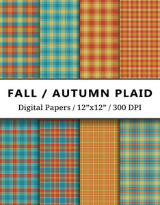 Fall Autumn Plaid Digital Papers