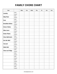 Family Chore Chart