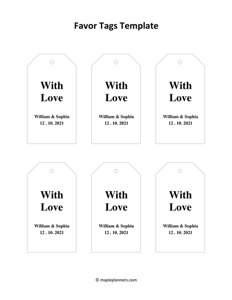 Editable Favor Tags Template