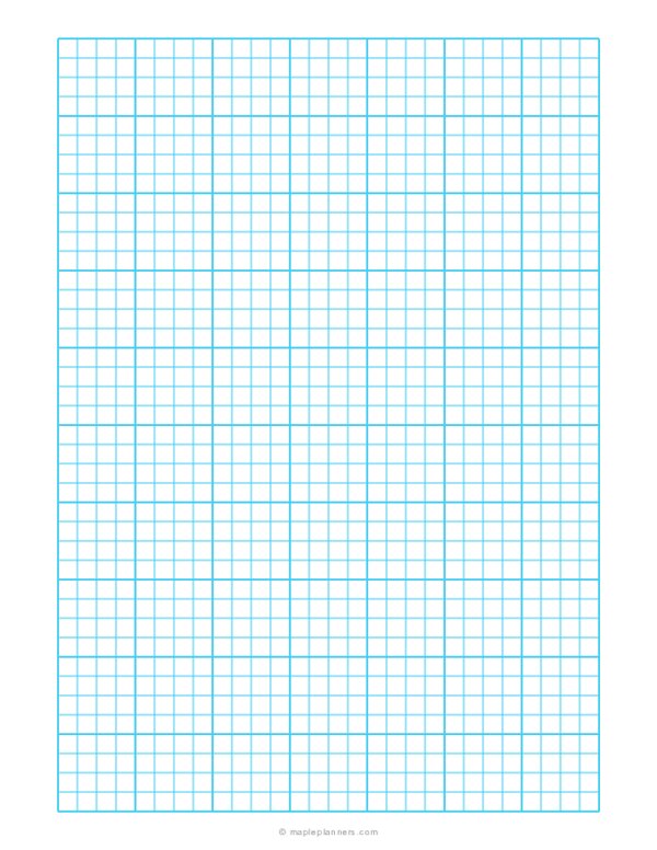 1/4 Inch Quad Ruled Blue Graph Paper