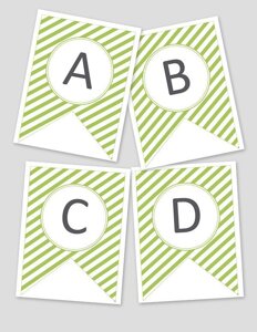 Printable Green Striped Banner (Editable)