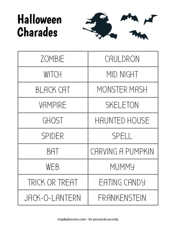 Halloween Charades