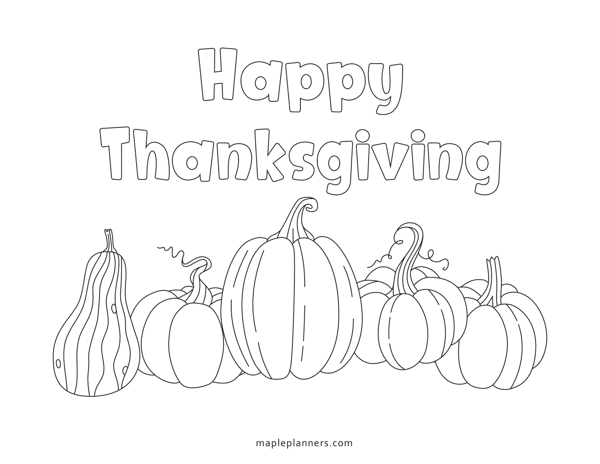 Thanksgiving Pumpkin Coloring Sheets