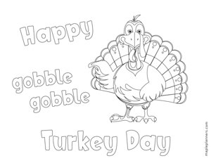 Happy Turkey Day Coloring Sheets