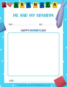 Me and My Grandpa Fathers Day Printables