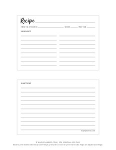 Free Printable Autumn Recipe Card Template - 5x7