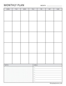 Monthly Plan Template